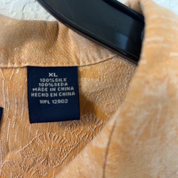 Men's Caribbean Joe XL Button Down Shirt 100% Silk - Picture 4 of 6